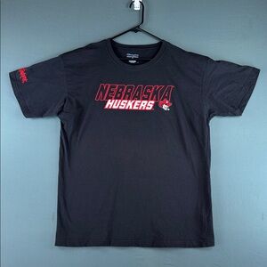 Nebraska Huskers Black Short Sleeve Tee with Red Logo